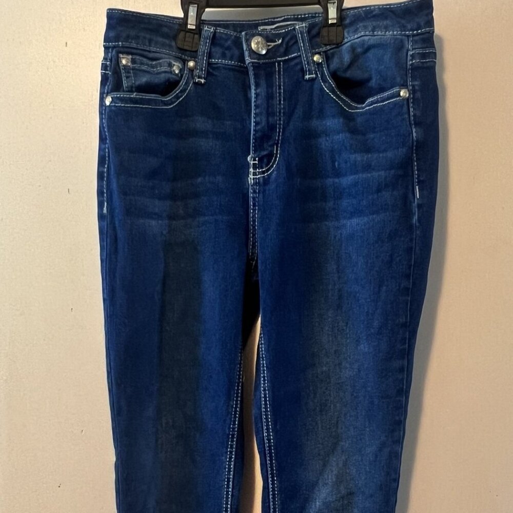 Soundgirl Bootcut Dark Jeans Embellished Back Pockets Juniors Women's Size 7